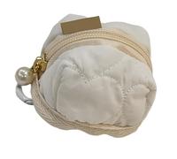 Soft Cotton Mini Earphone Purse for AirPods,Portable Earphone Case and Cute Plush Coin Bag Zippered Lipstick Storage Bag For Jewelry,Coins & More,Outdoor, Travel,Fitness (White)