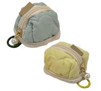 Soft Cotton Mini Earphone Purse for AirPods,Portable Earphone Case and Cute Plush Coin Bag Zippered Lipstick Storage Bag For Jewelry,Coins & More,Outdoor, Travel,Fitness (2PCS-G)