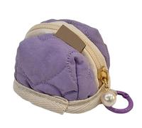 Soft Cotton Mini Earphone Purse for AirPods,Portable Earphone Case and Cute Plush Coin Bag Zippered Lipstick Storage Bag For Jewelry,Coins & More,Outdoor, Travel,Fitness (Purple)