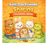 Soft Day Friends: Sharing: A Cute Coloring Book About Sharing & Kindness for Kids Ages 3-6