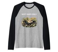 Soft Days Only Cute Duck Pond Cozy Nature Cottagecore Calma Camiseta Manga Raglan