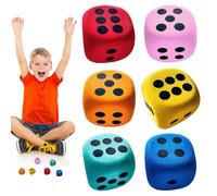 Soft Dice | 6 de Espuma Suave de 4 cm con Bordes Redondeados, Juguetes educativos a Partir de 3 años para enseñanza, Escuela, Viajes, Juegos de Mesa, Camping, familias, niñas