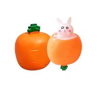 Soft Easter Squeeze Toys, 2-Piece Carrot Bunny Squishy, 4x2 Inches Sensory Stress Toy with Slow Rebound, Flexible Foam Calming Fidget, Bunny Squishy with Cute Design, Stress Toy for Classroom Home
