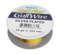 Soft Flex Alambre para manualidades, calibre 20, chapado en plata, 1 carrete en un paquete, 6 metros de alambre de metal para fabricación de joyas