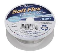 Soft Flex XCR-5123 49 Hilos de Alambre de Rebordear Pesado, 0,05 pulgadas/30 pies, Plata Satinada