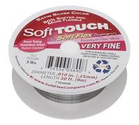 Soft Flex XCR-5413 Touch 7 Cuerdas de Alambre de Abalorios Muy Fino, Plata, 30'/.10"