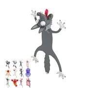 Soft Flexible PVC 3D Cartoon Animal Bookmarks,Fun Squishy Non-Slip Page Holders for Adults,Cute Reading Accessories as Creative Gifts for Book Lovers,Students,Office (Wolf)