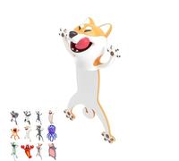 Soft Flexible PVC 3D Cartoon Animal Bookmarks,Fun Squishy Non-Slip Page Holders for Adults,Cute Reading Accessories as Creative Gifts for Book Lovers,Students,Office (Dog)