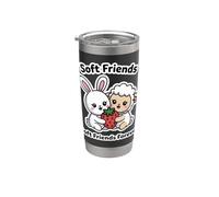 Soft Friends Forever, linda amistad entre conejo y cordero Vaso térmico de acero inoxidable de doble pared