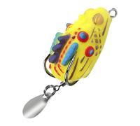 Soft Frog Bait, Double Hook Lure, Floating Fishing Device, Portable Swimbait Accessory, Lake River Pond Tool, 8x4cm Compact Frame, for Outdoor Angling Saltwater Daily Use Holiday Travel