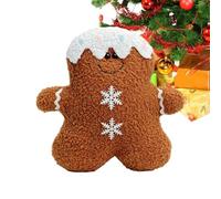 Soft Gingerbread Man Pillow, Festive Holiday Cushion, Holiday Decor Plush