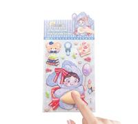 Soft Girl 3D Stickers - Fun Puffy Belly Decal Hardware, Aesthetic Water Bottle System, Kawaii Classroom Reward Tool, Stationery Category, Resin Character Set for Journal Phone