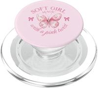 Soft Girl Magic con Una Mariposa Rosa Twist Coquette Core PopSockets PopGrip para MagSafe