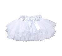 Soft Girl Schmuck Infant Recién Nacido Bebé Niña Suave Mullido Falda Tutú Pantalones Cortos, Bowknot-Party Carnaval Malla Tul Falda para Niños Niñas 128, Blanco, 3-6 meses