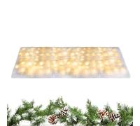 Soft LED Snow Blanket - Artificial Christmas Mat with Lights, 8 Mode Glowing Fabric, Realistic Effect, Reusable Decoration | Lighted Tablecloth for Indoor Outdoor Holiday Village Tree Fireplace