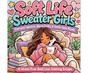 Soft Life Sweater Girls: Oversized Sweaters, Warm Drinks & Gentle Home Rituals - A Stress-Free Bold Line Coloring Escape
