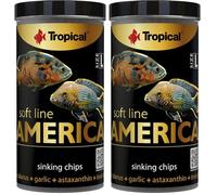 Soft Line America Size L 250ml / 130g - el alimento Blando en Forma de Chips alimenticios Que se Hunden para los Peces omnívoros y carnívoros de América del Norte y América del Sur (Paquete de 2)