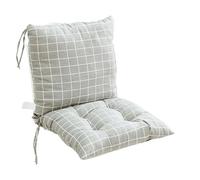 Soft Linen Chair Cushion Indoor Outdoor Garden Patio Home Office Sofa Seat Mat Buttocks Pads Seats with Backs and(Grey Grid)
