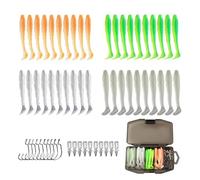 Soft Lure - Realistic Soft Swimbait with Hooks, Paddle Tail Fishing Bait, Durable Softs Lures | Bass Trout Crappie Shad Fishing Lures for Sports Outdoors Saltwater Freshwater Men Anglers