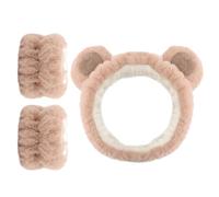 Soft Makeup Headbands, Absorbent Washbands, Comfortable Yoga Headband, Spa Headbands with Animal Ears 7.48"/15.75" for Facial Care, Washing Face and Makeup Application (1 Set)