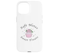 Soft Notes Sweet Treats Coquette Estética Cupcakes & Roses Carcasa para iPhone 15