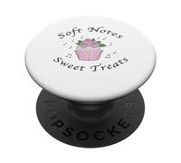 Soft Notes Sweet Treats Coquette Estética Cupcakes & Roses PopSockets PopGrip Adhesivo