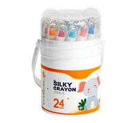 Soft Oil Pastels - 24 Color Washable Paints, Retractable Blendable Coloring Crayons, Long Lasting Drawing Art Supplies Kits, Vibrant Water Soluble Painting Sticks - For School Home Dorm Boys Kids