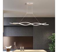 Soft Outfit Designer Creative Personality Light Luxury Strip Restaurant Nordic Minimalist Art Surround LED Chandelier (White120cm Steplessdimming)