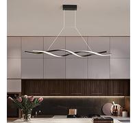 Soft Outfit Designer Creative Personality Light Luxury Strip Restaurant Nordic Minimalist Art Surround LED Chandelier (Black120cm Threecolor)