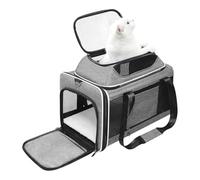 Soft Pet Carrier, Expandable Travel Crate, Breathable Mesh Bag, Safety Clasps Ventilation for Comfort Transport Home Driving Walking Going out Hiking Camping Traveling Animal Handling Usage Apply