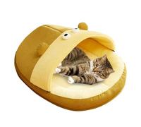 Soft Plush Cat Cave Bed - Cave Indoor Cat House, semi enclosed Cat Tent with Neck Support, Washable Small Cat Bed for Puppies and Kittens, Cute Cat House for Comfort and Relaxation, Versatile Cat Cave