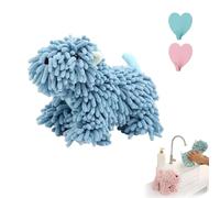 Soft Puppy-Themed Chenille Hand Towel, Chenille Hand Towels for Bathroom with Hanging Loop - Super Absorbent Quick Dry Fuzzy Ball Towel, Quick Drying Bathroom & Kitchen Towel for Kids & Adults (B)