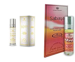 Soft & Sabaya Concentrated Perfume Oil Pack of 2 | Long-Lasting Alcohol-Free Attar | 6ml Roll-On for Men & Women