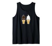 Soft Serve Ice Cream Cono Waffle Chocolate Dip Vainilla Camiseta sin Mangas