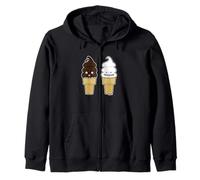Soft Serve Ice Cream Cono Waffle Chocolate Dip Vainilla Sudadera con Capucha