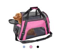 soft side pet carrier travel bag for cats rabbits and the others small animals, portable, collapsible, comes shoulder strap, safety buckle zippers, ne