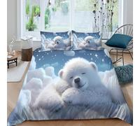 Soft sleeping style Funda de Edredón Microfibra 3 Piezas Compuesto Impresión 3D Cierre de Soft sleeping estilo Funda Edredon Fundas de Almohada Antialérgica Transpirable for niños Single（140x200cm）