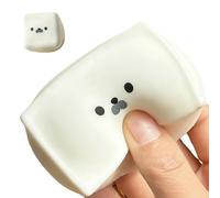 Soft Squishys Seal Toy, Squeezable Stress Relief Cubes, 1.57x2.44 Inch Toy with Elastic Feel, Flexible Silicone Play Item, Cute with Cartoon Style, Kids Office Relax Use