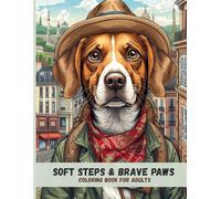 Soft Steps & Brave Paws: A Self-Care Coloring Book with Traveling Dogs for Adults
