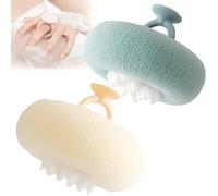 Soft Sunflower Suction Cup Bath Ball, Bath Sponges for Shower, 2-in-1 Sponge Mesh Loofah Shower Ball Body Scrubber Ball for Men and Women (E)