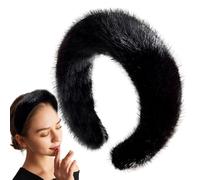 Soft Trendy Headband Fuzzy Headwear Indoor Outdoor Use | Women Warm Plush Hairband,Winter Fall Warm Artificial Mink Headband For Face Washing For Gathering, Traveling