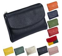 Soft Wallets For Women, Unisex Pebble Leather Wallet, Travel Card Holder, Mens Wallet, Small Compact Bifold Pocket Purse, 5.3in Short Genuine Leather Coin Card Holder (Black)