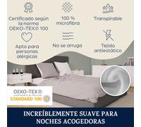 sleepwise Soft Wonder Juego de Funda Nordica Cama Individual, Ropa para Camas Lino Microfibra Oeko-Tex®, Fundas de Almohada y Edredón Lavables a Máquina, Hipoalergénicas, Ropa de Cama 135 x 200