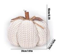 Soft Yarn Pumpkin, Rustic Fall Decoration, Seasonal Knitted Accent, Harvest Display Piece, Thanksgiving Ornament for Bedroom Kitchen Entryway Shelf Table Setting, Multicolor