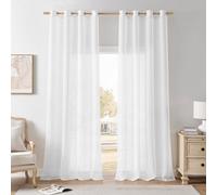 Softalker Cortinas Salon Blanco de 240 cm Alto translucidas Cortina con Ojales Modernas Separador de ambientes cortinados para Dormitorio Curtains 140 Ancho 2 Piezas Decoracion Comedor terraza