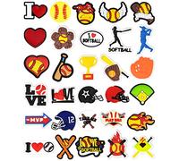 Softball Charms for Clog Shoes Decoration Sports Shoe Charm for Girls Kids Teens Women Gifts
