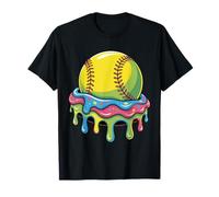 Softball Drip Ice Cream Style for Girls Women Sports Fun Camiseta