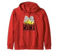Softball Mama Bow Cute Vibes & Trendy Style for Moms Sudadera con Capucha