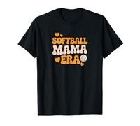 Softball Mama Era Retro Groovy Baseball Mom Vibes Love Cute Camiseta