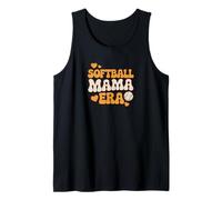 Softball Mama Era Retro Groovy Baseball Mom Vibes Love Cute Camiseta sin Mangas
